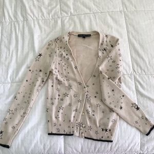 Topshop Cream and Black Cardigan Sweater